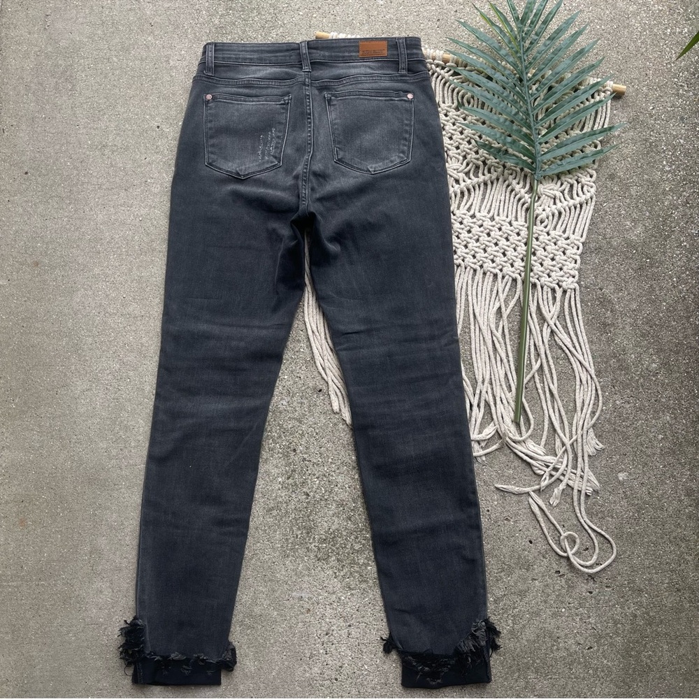 Judy Blue Washed Black Distressed Bottom Skinny Jeans Size 5 / 27 - Picture 6 of 6